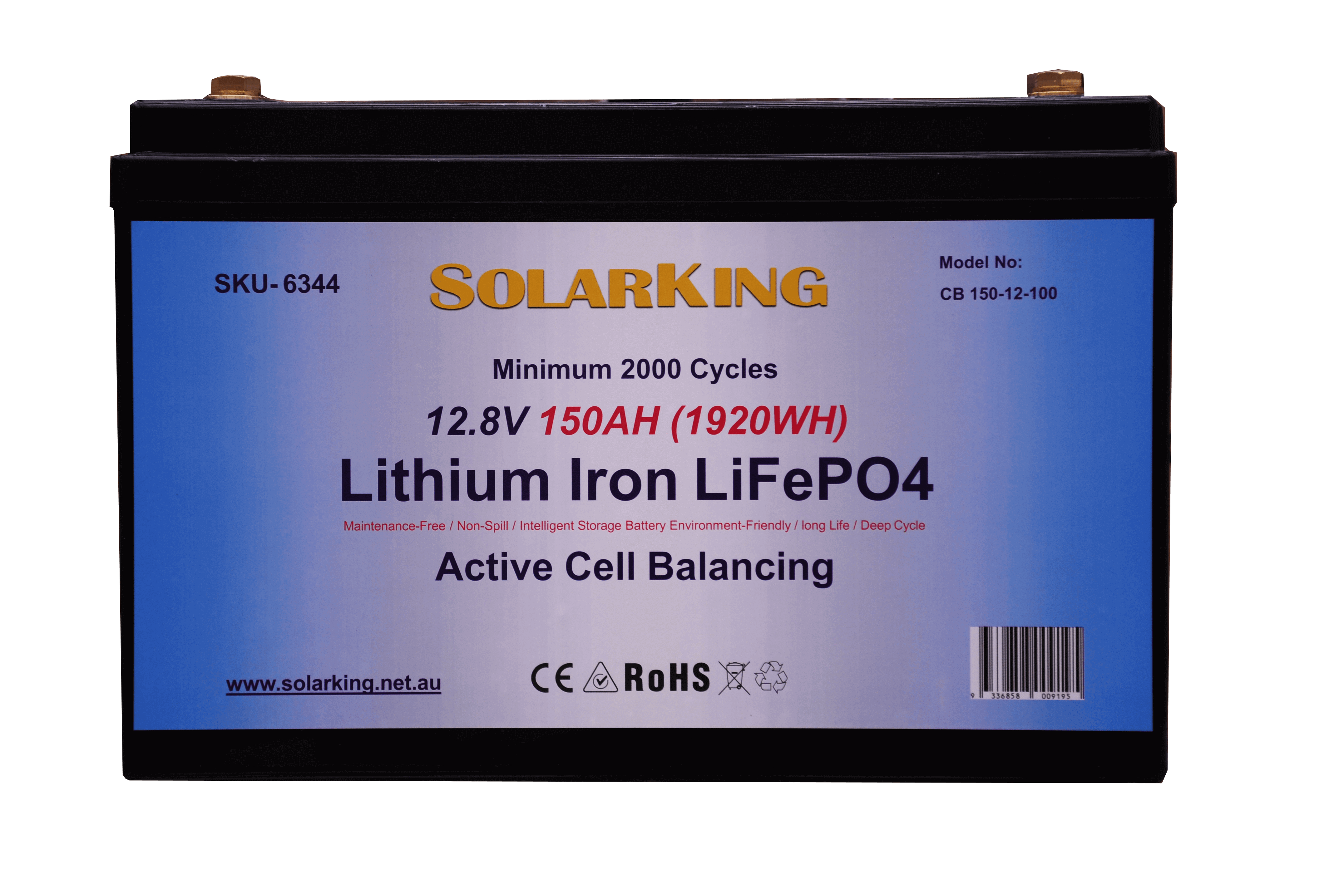 12.8V 150AH   Solarking Lithium Iron Battery Plastic Case CB-150-12-100